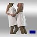 Womens Navy Terry Velour Shower Wrap 100% Cotton Terry, 32" Length