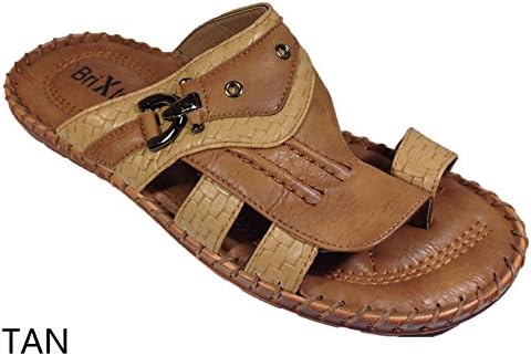 Men Ring Toe Comfort Causal Slides on Sandals (Jammy02) (7.5, Black)