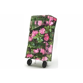 Camouflage Wheelie Picnic Bag or Shopping Trolley - English Rose