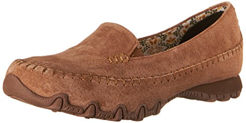 Skechers Women's Bikers-Pedestrian Memory Foam Moccasin,Brown Suede,9 M US