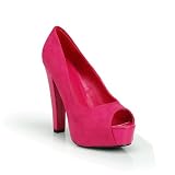 Peep Toe High Heel Platform Pump Fuchsia