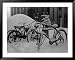 Bicyles at a University Near Sapporo, Hokkaido Places Framed Art Poster Print, 49x39