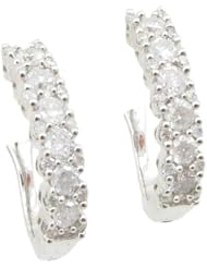 Women 14k White Gold 0.72ctw diamond Hoop earring 51 LE151 Size 3.28