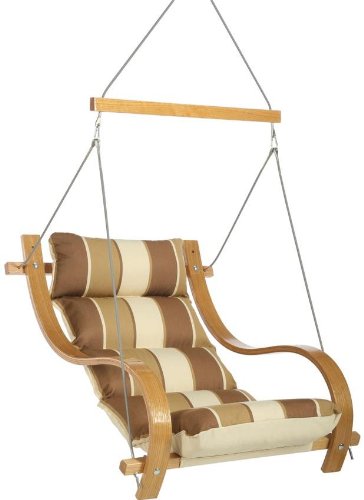 Hatteras Hammocks The Adventurer Cushioned Single Swing - Rio Birch Stripe