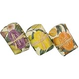 3 Pack Assorted Scents- Fig Pear, Lemon Sage, Orange Castelbel Portugal Triple Milled Soap, 5.3 oz All Natural