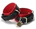 Strict Leather Red and Black Locking Bondage Wrist Cuffs