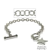 Star Charm Bracelet Sterling Silver Engravable Ladies