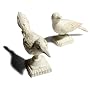 Strathwood Set of 2 Decorative Cast Iron Birds with White and Rust Finish