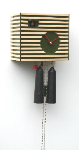 Modern cuckoo clock Bauhaus Design, green, 8 day