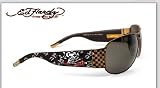 ED HARDY EHS 019 SPEEDKILLS BROWN METAL AVIATOR SUNGLASSES
