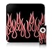 Red Neon Flames Design Apple TV Skin Decal Protective Sticker