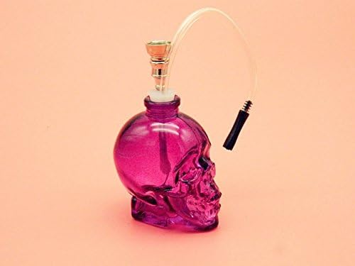 1PC New Top Brand Skull head water pipe , smoking tobacco hookah pipes 6 colors Mini shisha tube Pipe Perfect gifts for smoker (Sky blue)