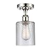 Innovations 516-1C-PN-G112 Cobbleskill 1 Light Semi-Flush Mount Part of The Ballston Collection, Polished Nickel