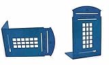 One Pair Vintage Fashion British Style London Telephone Booth Kiosk Thickening Iron Library School Office Home Study Metal Bookends Book End