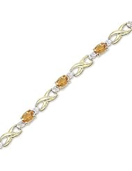 14kt Yellow Gold Oval Citrine and Diamond Bracelet