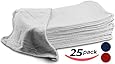 Cotton Auto-Mechanic Detailing Shop Towel-Rags - (14 X 14 inches, 25 Pack, White) Commercial Grade by Utopia Towel