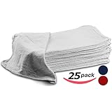Cotton Auto-Mechanic Detailing Shop Towel-Rags - (14 X 14 inches, 25 Pack, White) Commercial Grade by Utopia Towel