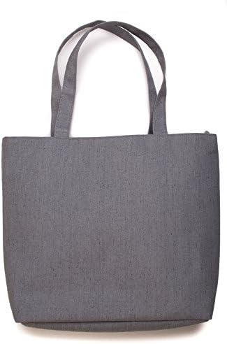 Craftspeople - Large Carry-all Canvas Bag Shopping Bag Reusable Grocery Bag Eco Friendly Bag - 13" X 3" X 13" - Top Handles, 10" Drop - 100% Cotton Exterior (Gray)