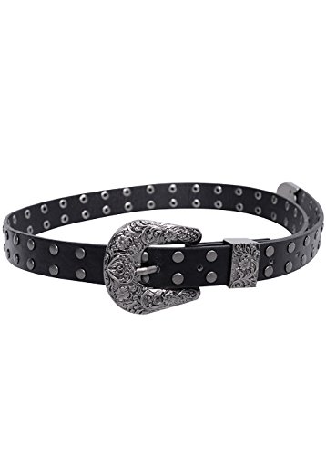 Wink Gal Women's Vintage Single Metal Buckle Designer Waist Western Belt