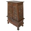 Handmade Asian Furniture - 37" Royal Elephant Storage Cabinet / End Table - Rich Dark Finish