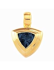 10K Yellow Gold Trillion Cut Sapphire Pendant -- LIFETIME WARRANTY