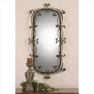Ambria Oval Mirror in Olive Bronze Undertones