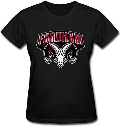 Kuangshi Women's Fordham University O-neck T-shirts L Black