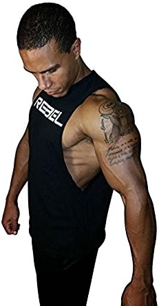 Rebel Gear Sleeveless Bodybuilding Athletic Gym Fitness Shirt Vertical Large