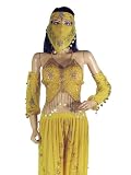  yellow belly dance lyrical dance harem pants outfit Tee Dress Veil S 