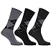 Universal Textiles Men's Argyle Socks with Non Elastic Top (3 Pack)