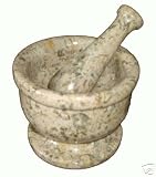 Solid Fossil Marble Pestal & Mortar Set