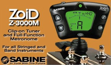 Sabine Chromatic Clip on Guitar & Band Tuner Zoid Z3000 with Metronome
