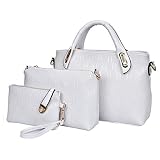My.Monkey Women Classic Elegant Pu Leather 3 Piece Tote Bag Shoulder Bag Purse(C5)