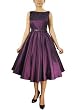 Plus Size 50's Vintge Purple Satin Swing Dress 18W