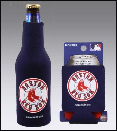 SET OF 2 BOSTON RED SOX CAN & BOTTLE KOOZIE COOLER