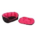 Slumber Pet Cotton/Nylon Dimple Plush Nesting Dog Bed, Small, 18-Inch, Black/Pink