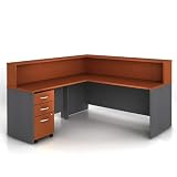 Auburn Maple and Graphite Reversible Reception LDesk Auburn Maple/Graphite
