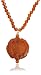 Sterling Silver Round Carnelian Beads w/ Carved Serpentine Pendant, 18