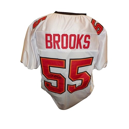 Derrick Brooks Autographed Tampa Bay Buccaneers (White #55) Custom Jersey - Brooks Holo