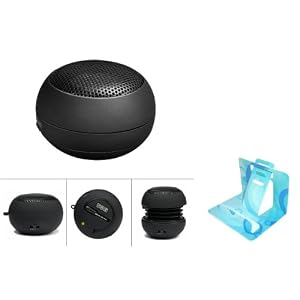 Universal Mini Portable Music Speaker Rechargeable Pop Up Hamburger Capsule Design for HP TouchPad (Comes with Universal Phone Stand)