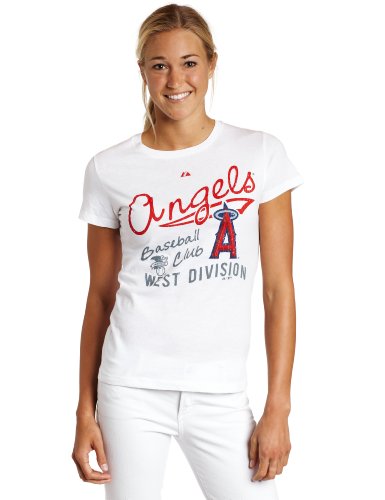 MLB Los Angeles Angels Of Anaheim Women's Short Sleeve Crew Neck Tee (White, Medium)