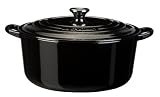 Le Creuset Enameled Cast-Iron 7-1/4-Quart Round French Oven, Black Onyx