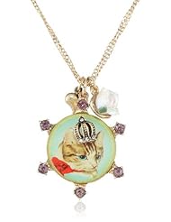 Betsey Johnson "Vintage Kitty" Cameo Pendant Necklace, 19"