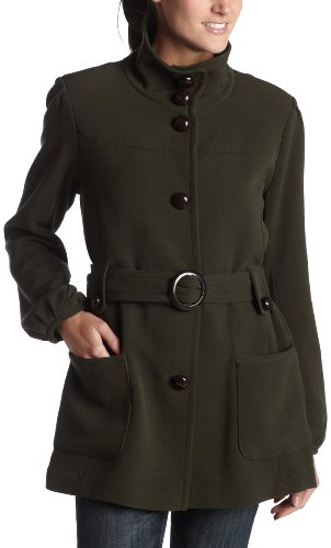 JONES NEW YORK Women’s Double Weave Belted Topper,Olive,