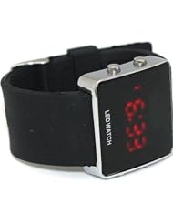 Mirror Men Lady LED Digital Sport Unisex Watch Gift,- Black Colors