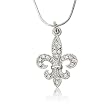 Austrian Crystal Fleur De Lis Charm Pendant Necklace