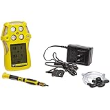 BW Technologies QT-XWHM-R-Y-NA GasAlertQuattro 4-Gas Detector with Rechargeable Battery, Combustible, O2, H2S and CO, Yellow