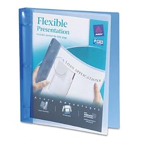 Flexible Round Ring Presentation Binder, 1 Capacity, Blue