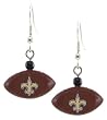 New Orleans Saints Mini Football Dangle Earrings