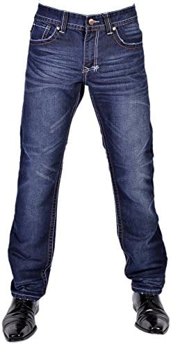 JM Denim Men's Slim/Straight Fit Premium Vintage Denim Jeans Indigo 32